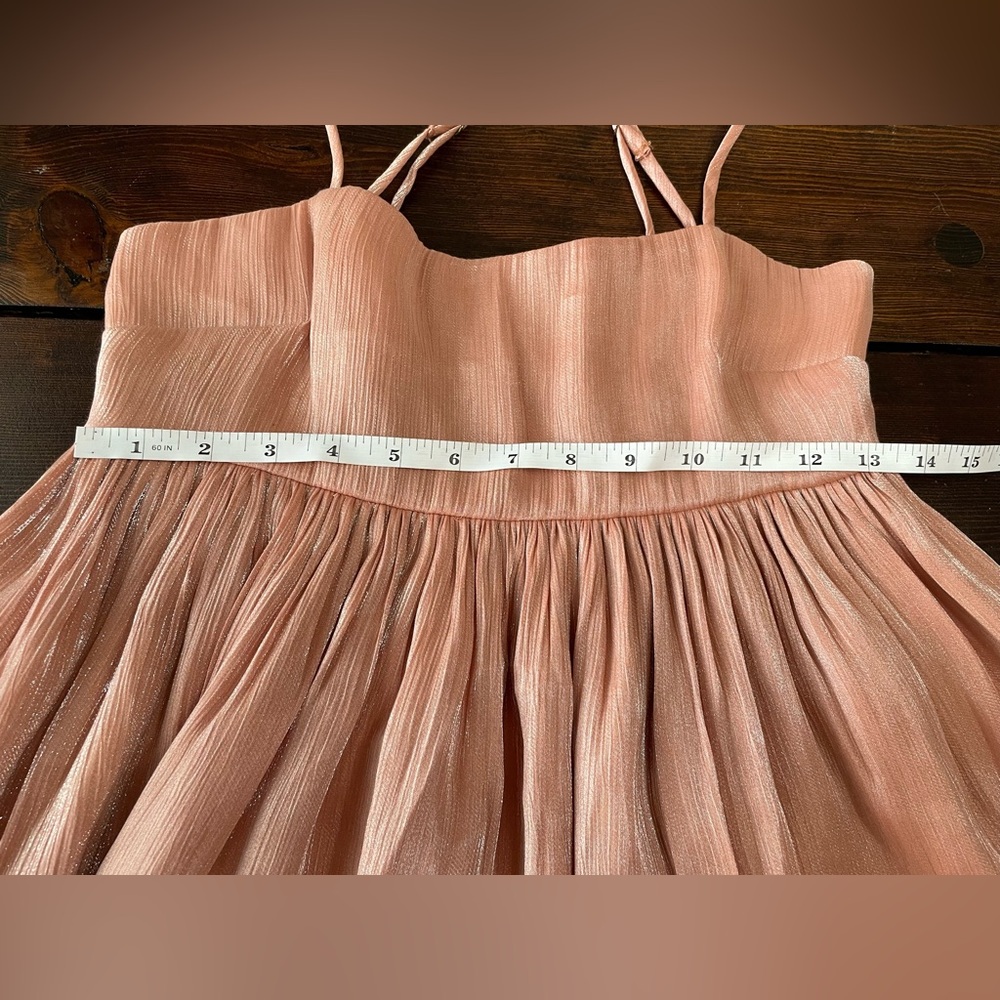 Lovers + Friends Formal Cocktail Mini Dress Dusty Rose W/ Shimmer XS Stunning! - Picture 10 of 13